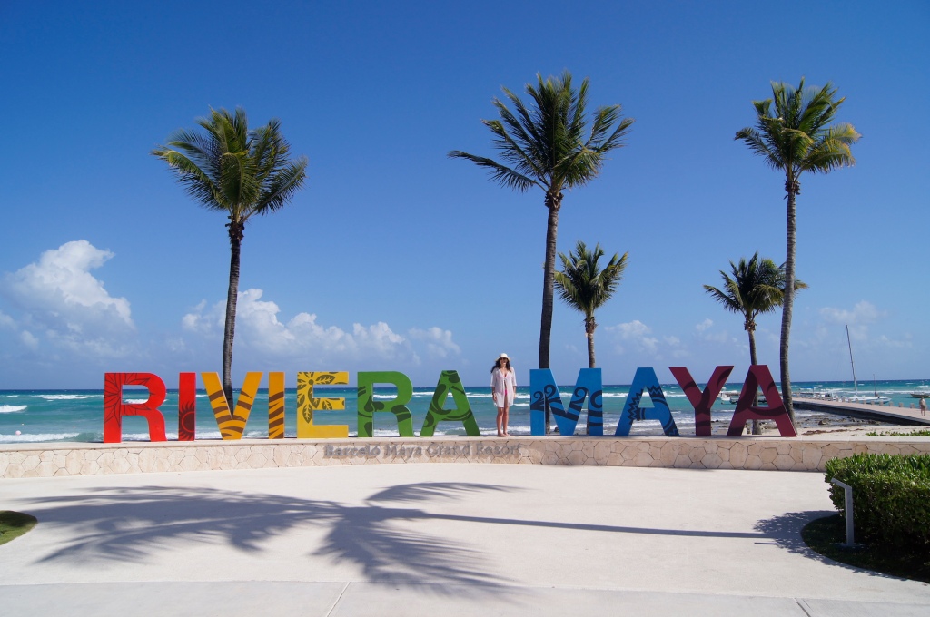 Maya Riviera sign in the Barcelo resort near Playa del Carmen